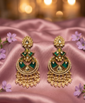 Ava Kundan Chandbalis - Forest Green