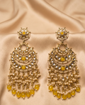 Royal Pearl Chandbali – Yellow