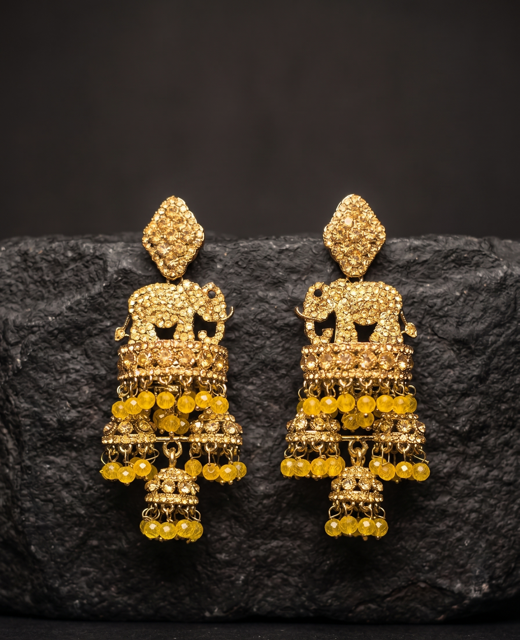 Airavat Jhumka Drops - Marigold