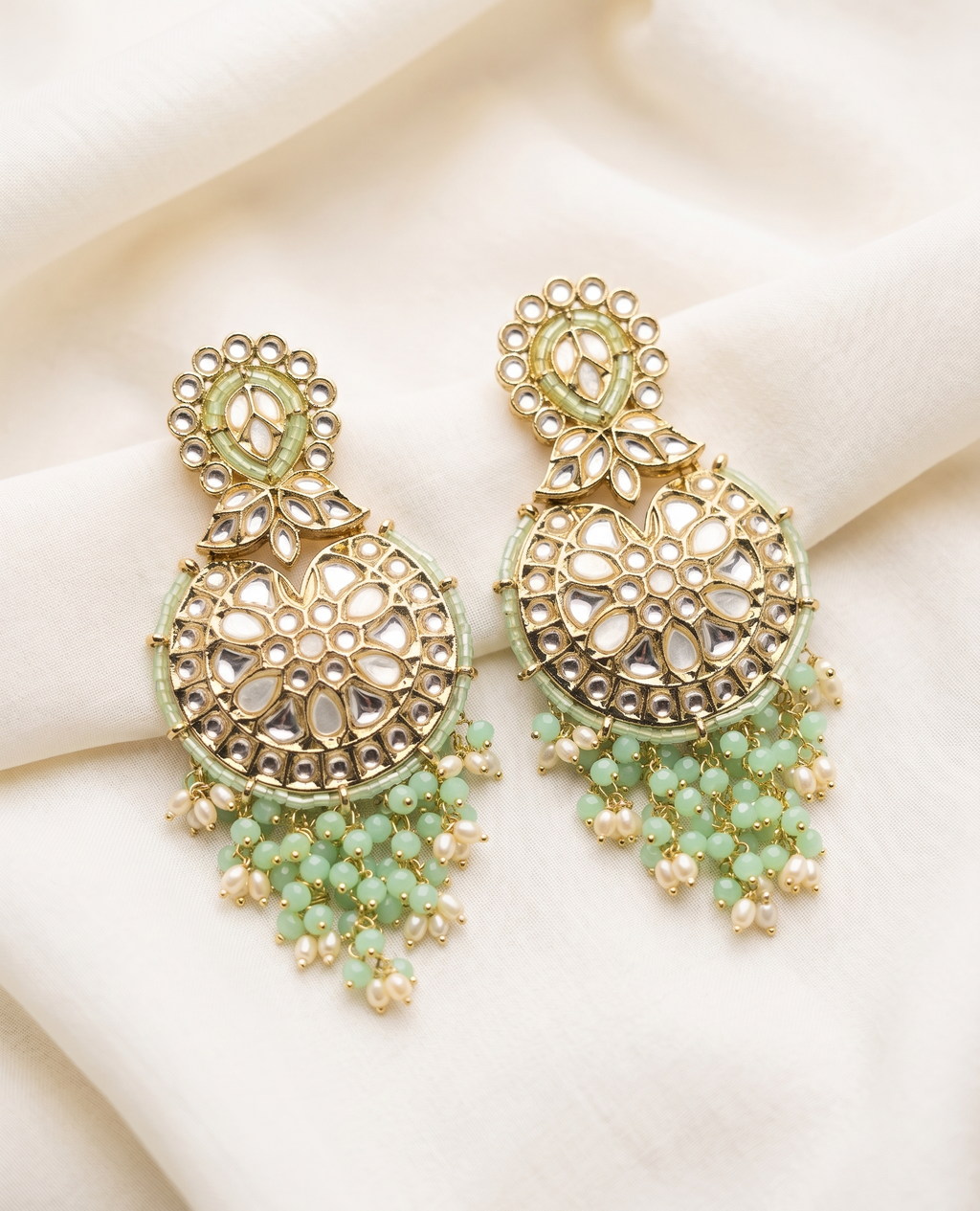 Ella Ceramic Chand Drops - Mint Green