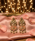 Kamal Kundan Drops - Peach Blush