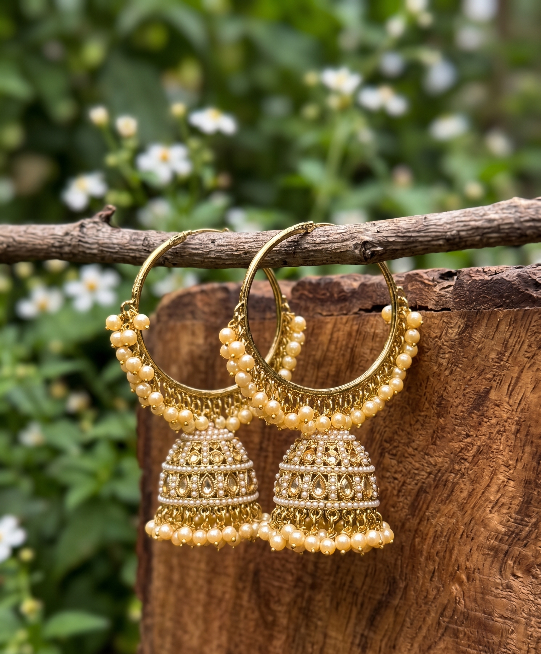Svara Hoop Jhumkas - Sunlit Gold