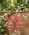 Svara Hoop Jhumkas - Rose Pink
