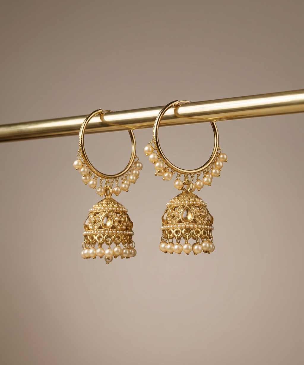 Kundan Hoop Jhumkas