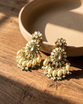 Bloom Chandbali Drops - Mint Frost
