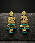 Airavat Jhumka Drops - Aqua Sage