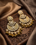 Aarzoo Kundan Chandbalis - Pearl White