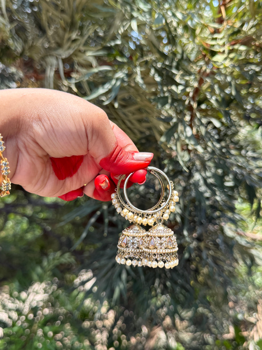 Kundan Hoop Jhumkas