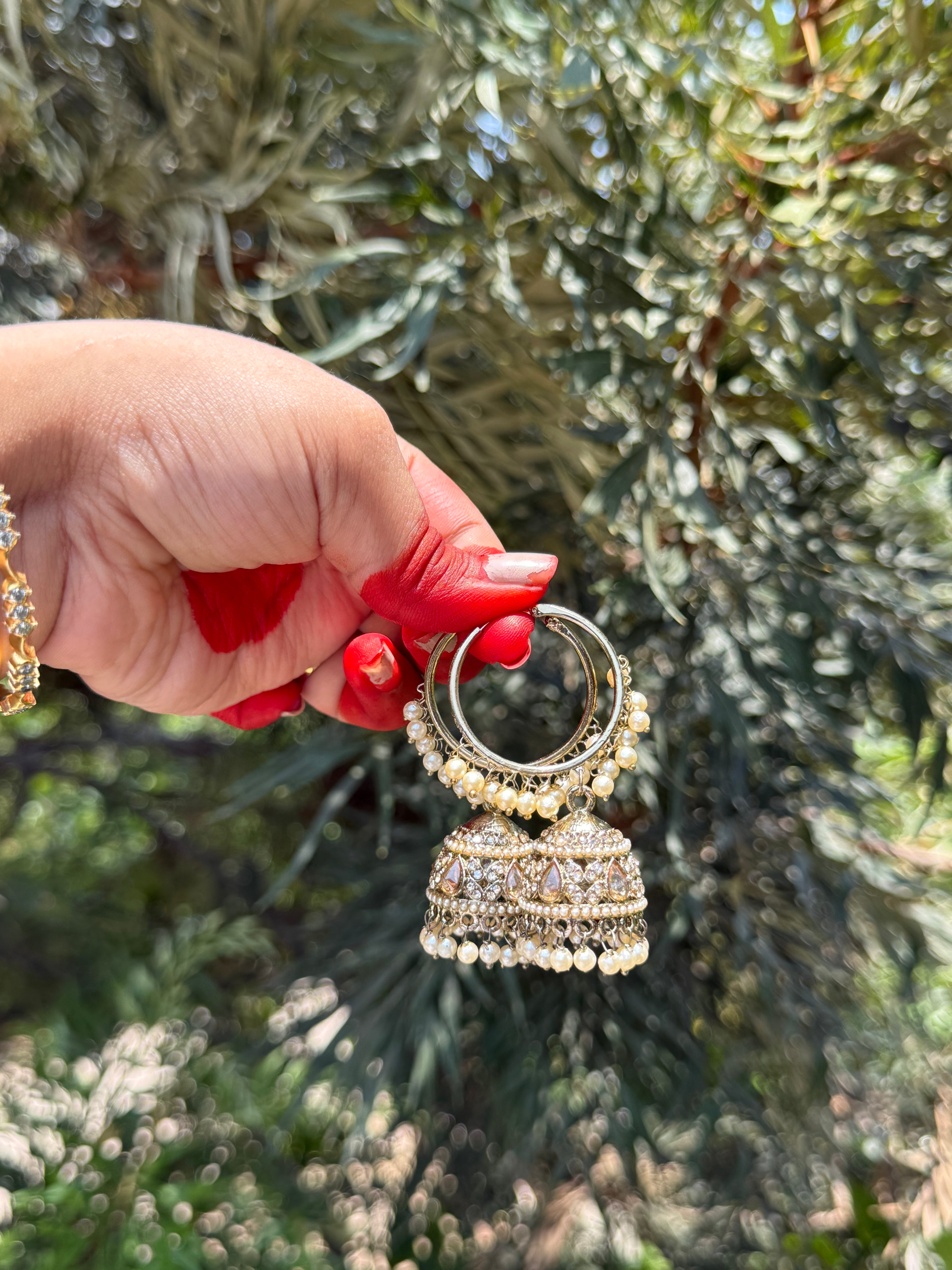 Kundan Hoop Jhumkas