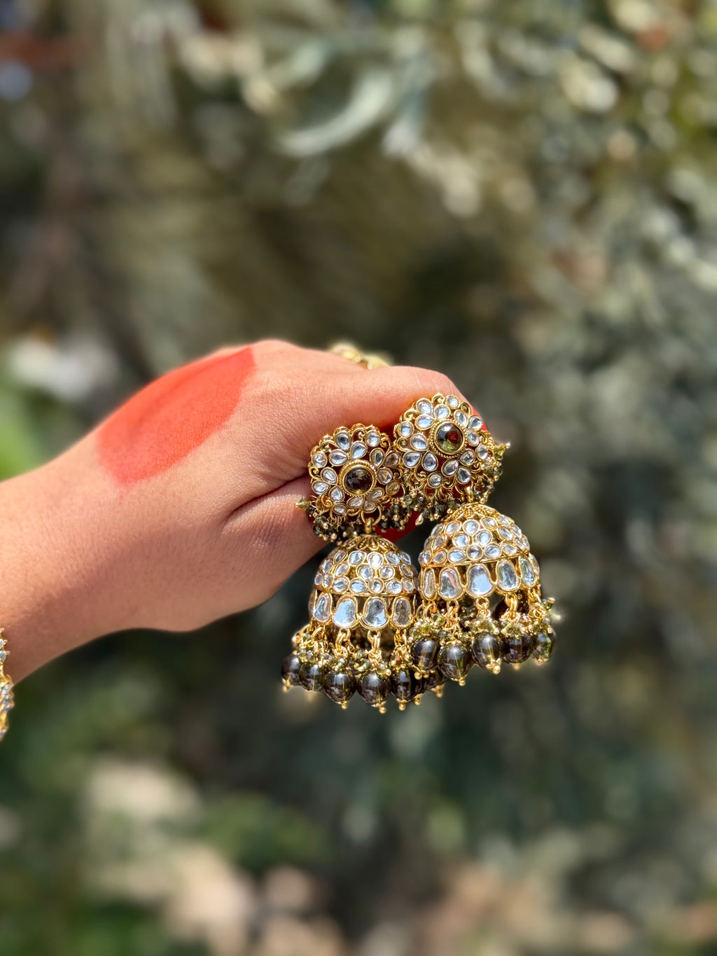 Meher Kundan Jhumkas - Mehendi Glow