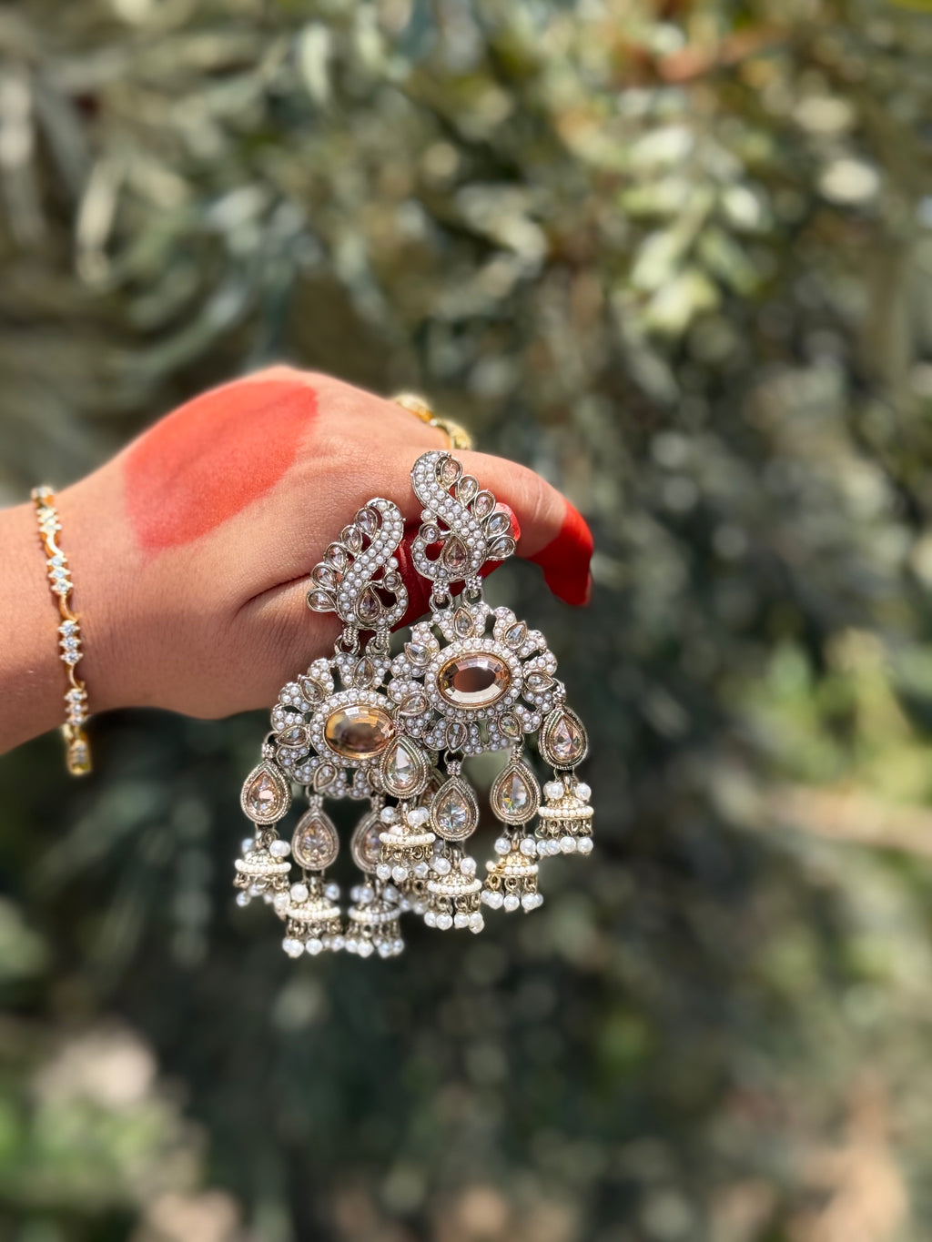 Morni Kundan Jhumka Drops