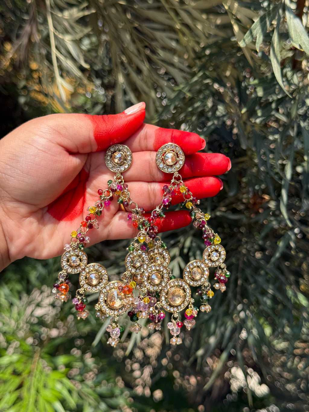 Ayla Kundan Hoop Drops - Rangrez