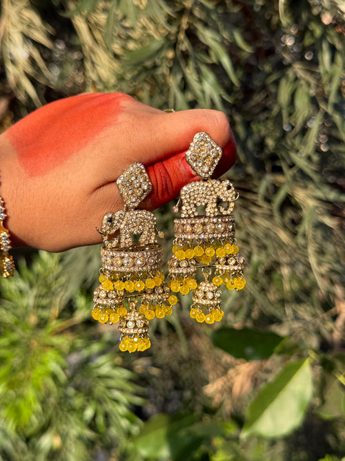 Airavat Jhumka Drops - Marigold