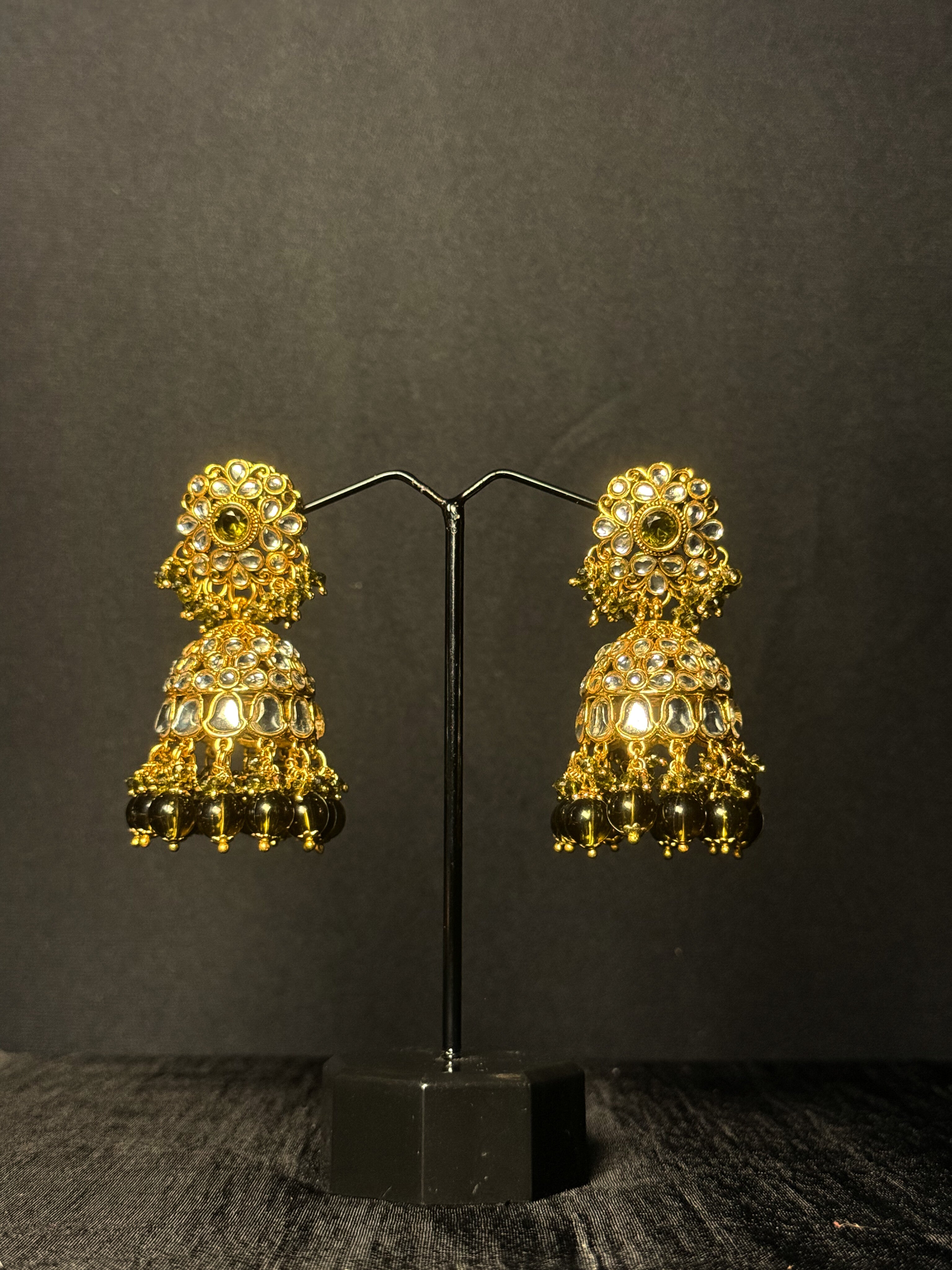 Meher Kundan Jhumkas - Mehendi Glow