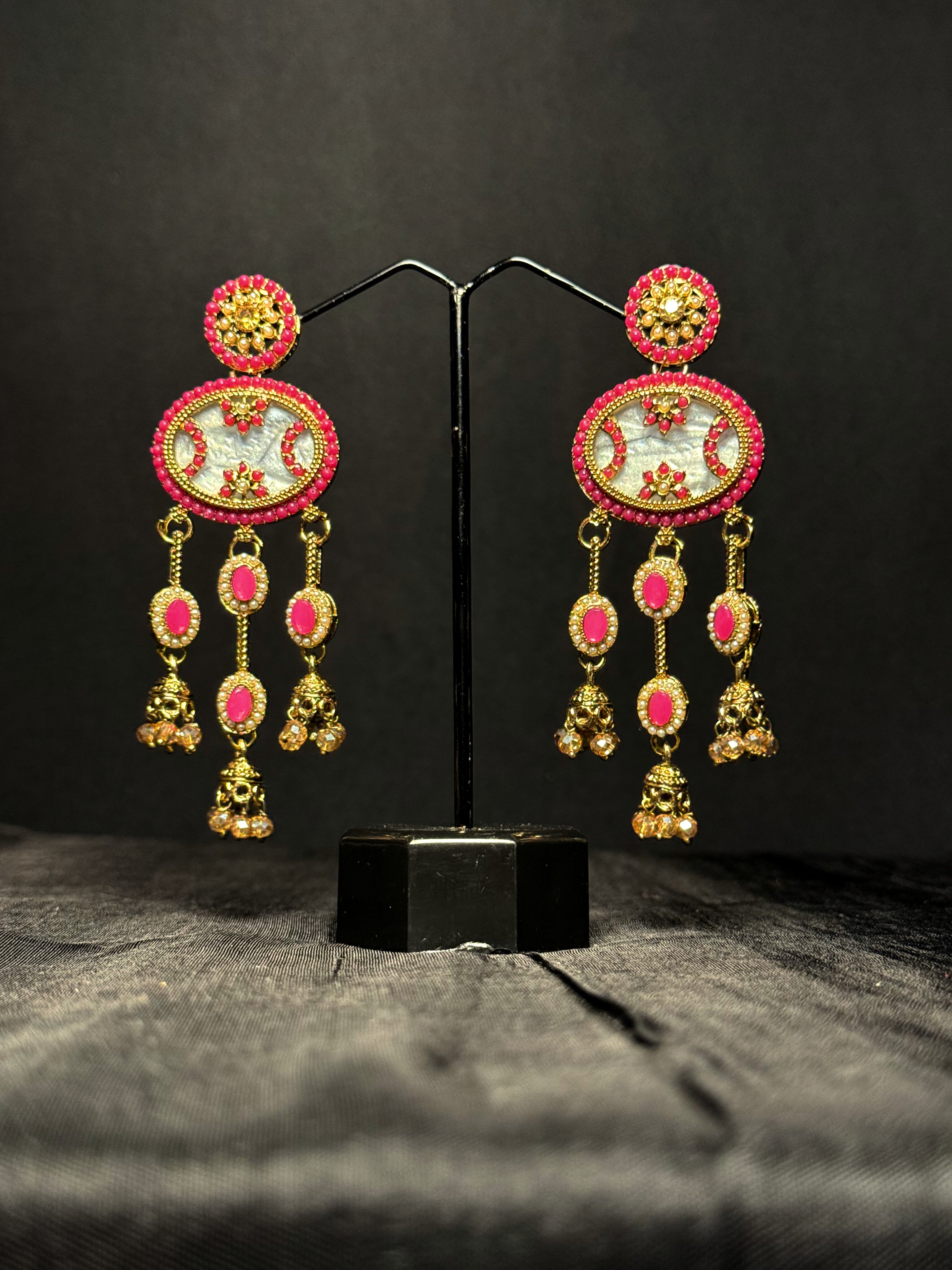 Cascade Kundan Drops - Rosé Pink