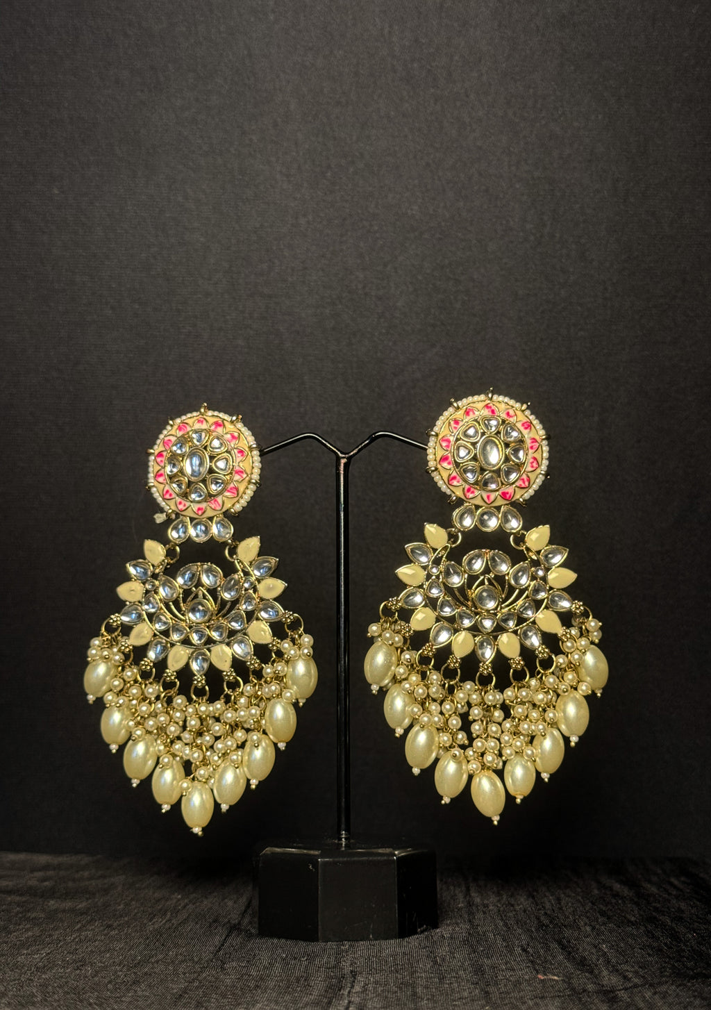 Noor Kundan Chandbalis - Ivory