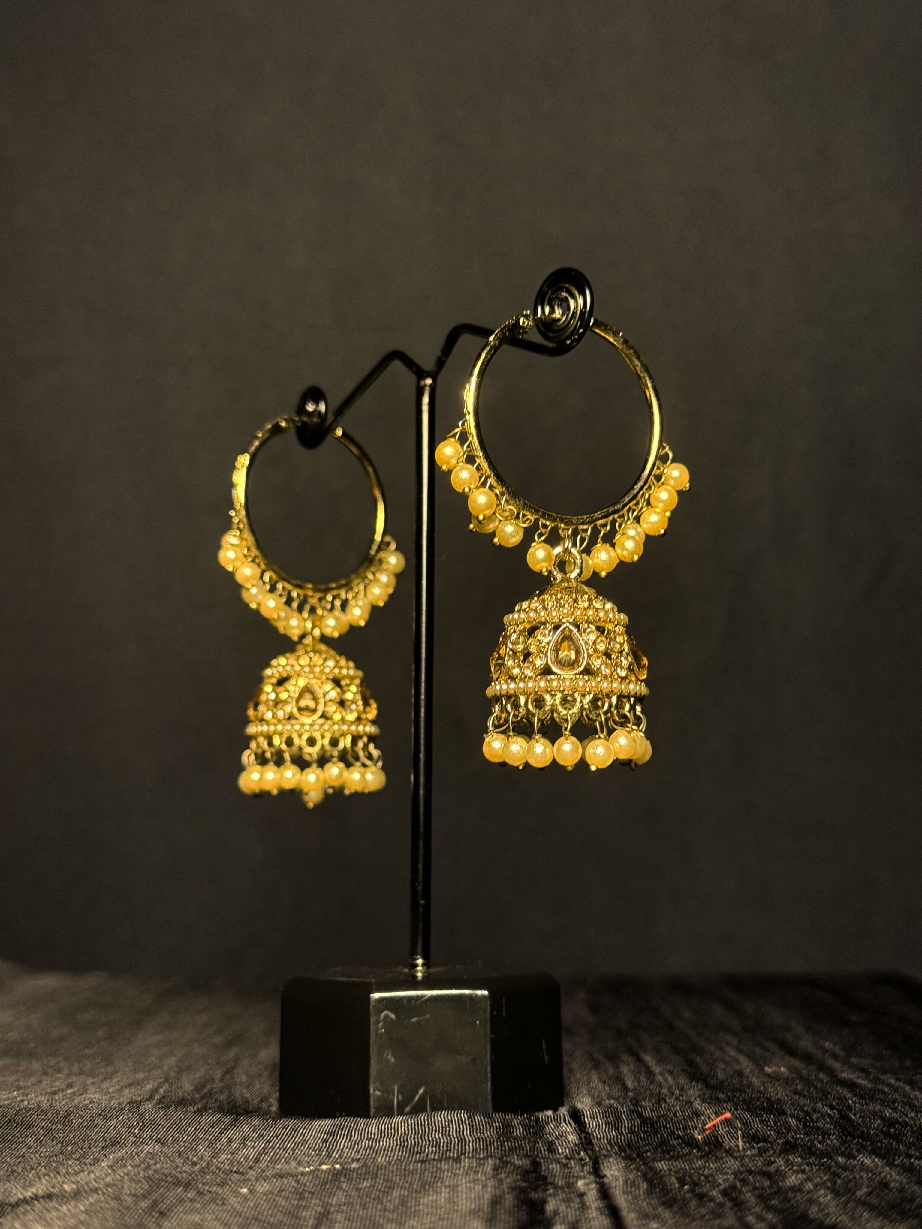 Kundan Hoop Jhumkas