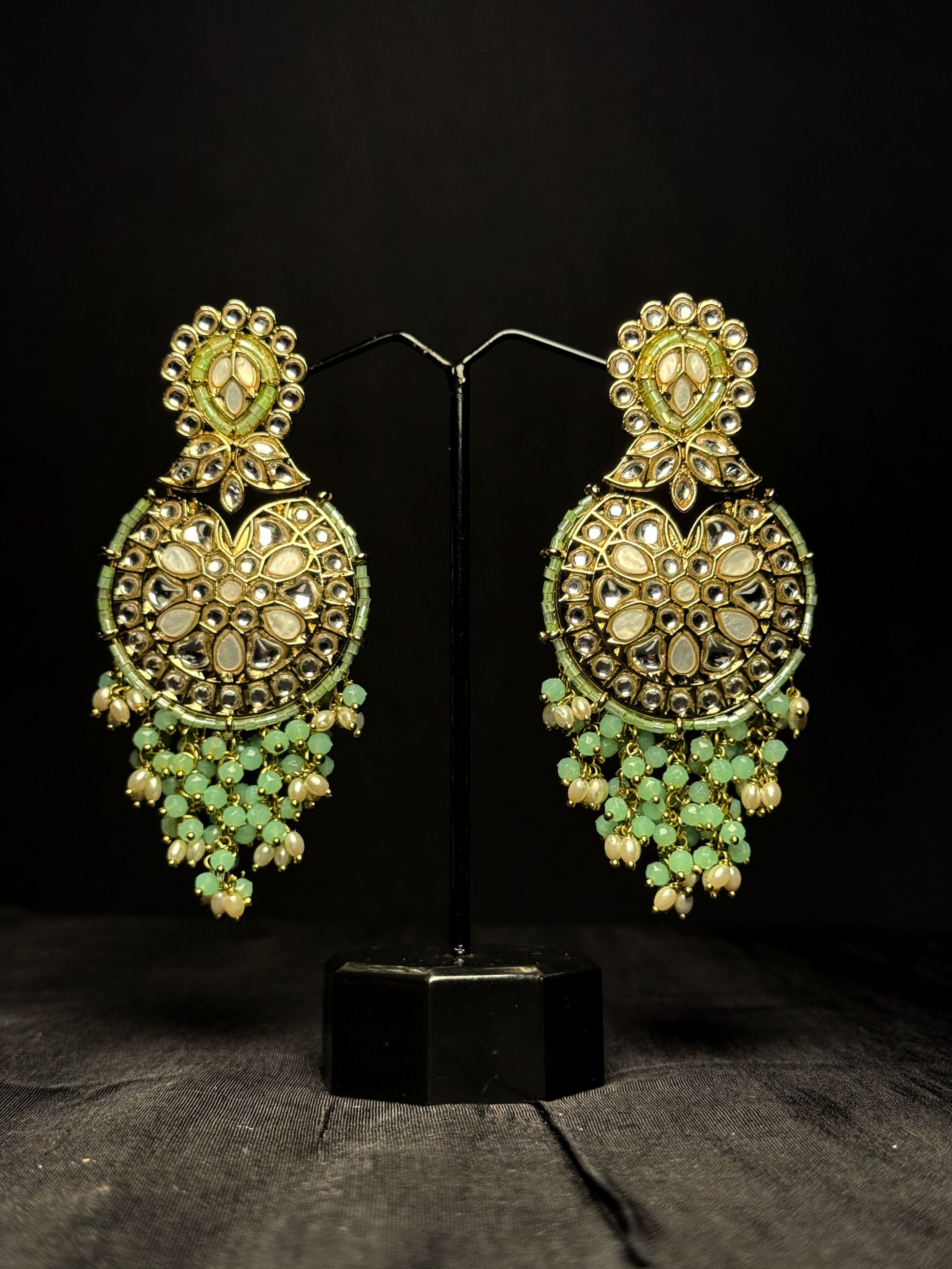 Ella Ceramic Chand Drops - Mint Green