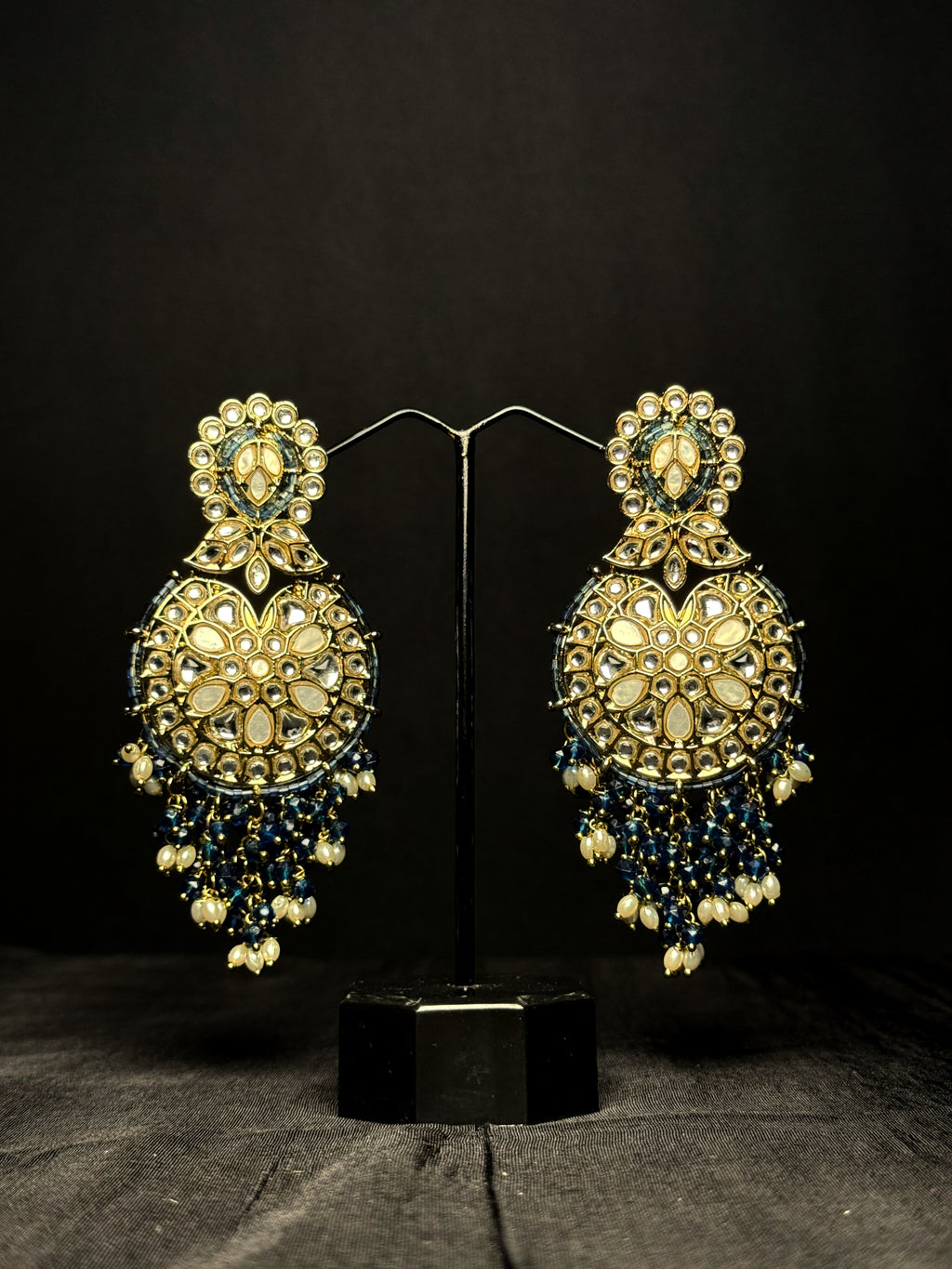 Ella Ceramic Chand Drops - Ocean Blue