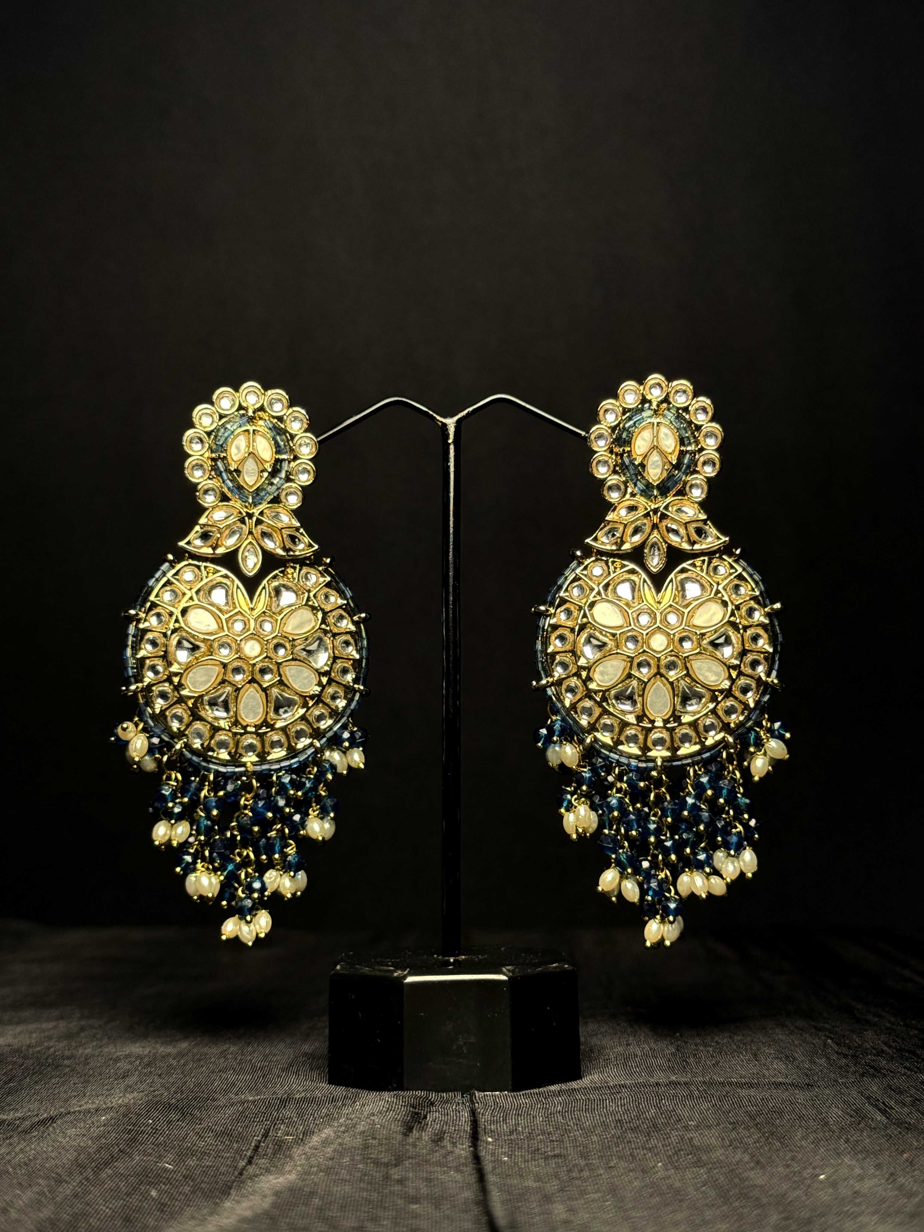Ella Ceramic Chand Drops - Ocean Blue