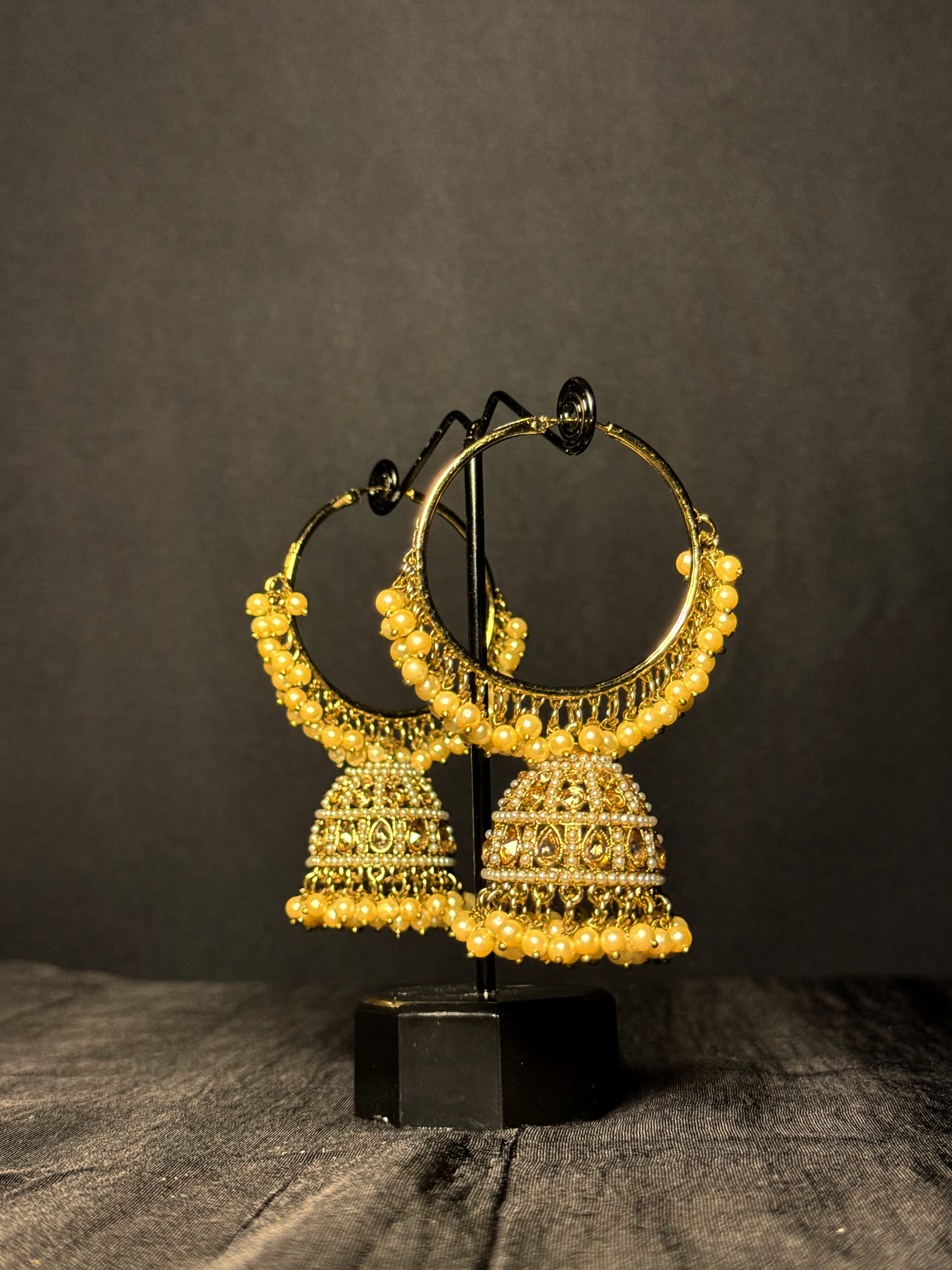 Svara Hoop Jhumkas - Sunlit Gold