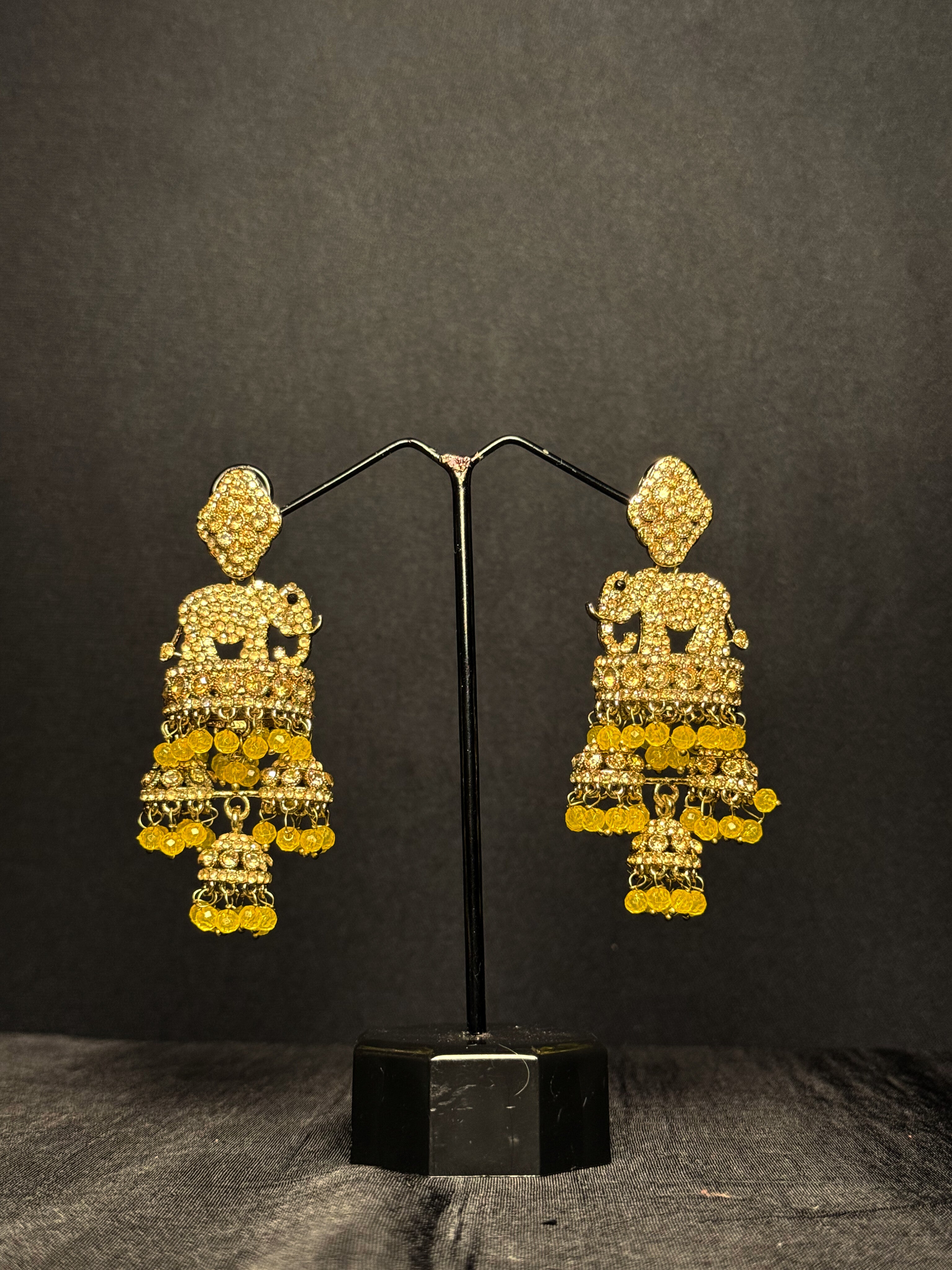 Airavat Jhumka Drops - Marigold