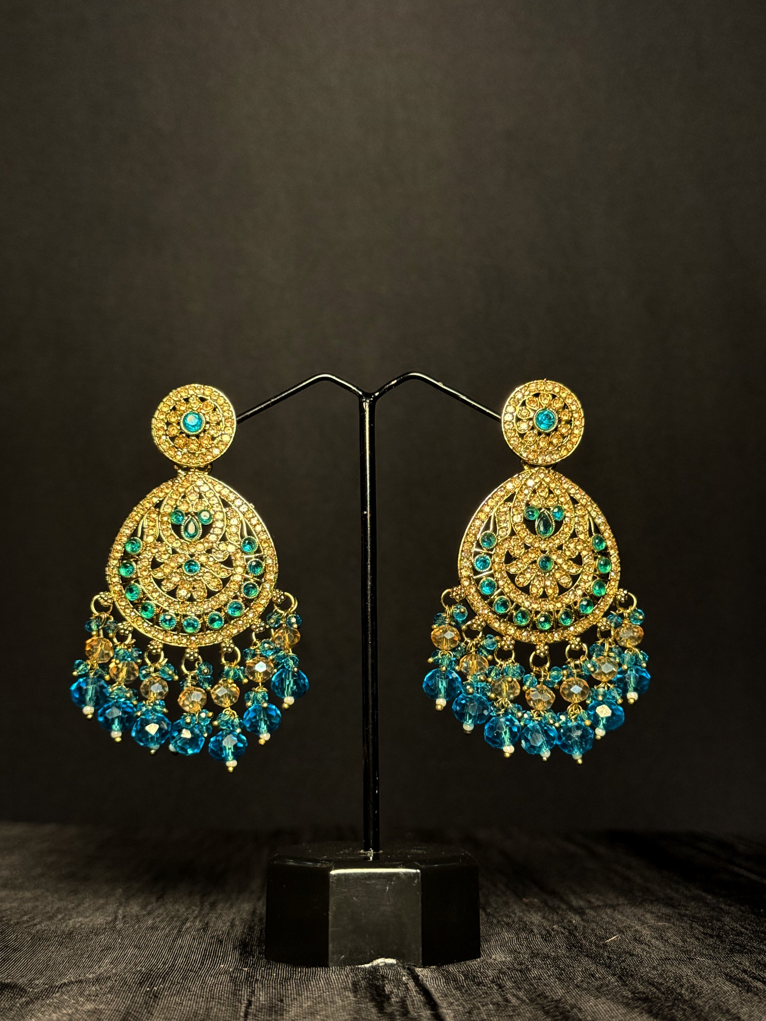 Aabira Kundan Chandbalis - Ocean Teal